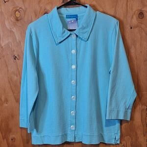 NWT Fresh Produce Shirt Women's Small 100% Cotton Terry Classic Preppy Comfy